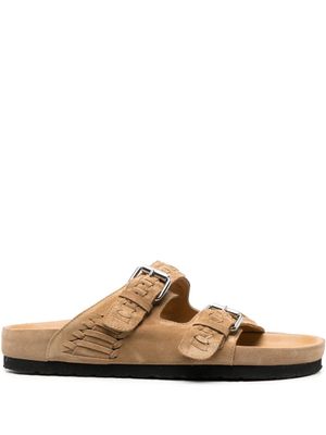 ISABEL MARANT sandales en cuir Lennyo - Marron