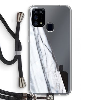 Gestreepte marmer: Samsung Galaxy M31 Transparant Hoesje met koord