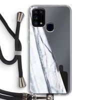 Gestreepte marmer: Samsung Galaxy M31 Transparant Hoesje met koord Gestreepte marmer: Samsung Galaxy M31 Transparant Hoesje met koord