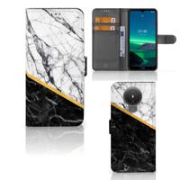 Nokia 1.4 | Bookcase | Marmer Wit Zwart - Origineel Cadeau Man