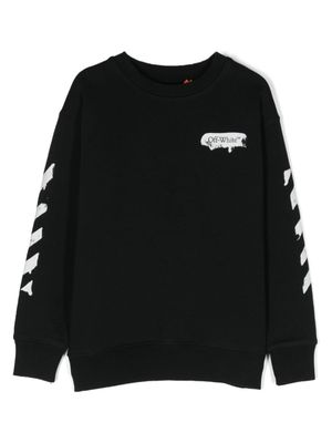 Off-White Kids sweat en coton à imprimé Arrows - Noir