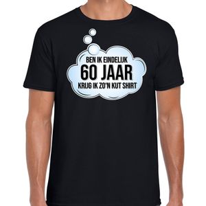 Ben ik eindelijk 60 jaar verjaardag cadeau t-shirt / shirt zwart voor heren