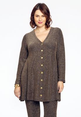 Yoek Vest wide bottom LUREX | Goud | Maat 42/44