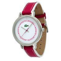 Lacoste horlogeband 2000539 / LC-33-3-14-2200 Leder Roze 14mm + wit stiksel