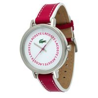 Lacoste horlogeband 2000539 / LC-33-3-14-2200 Leder Roze 14mm + wit stiksel - thumbnail