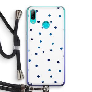 Blauwe stippen: Huawei P Smart (2019) Transparant Hoesje met koord
