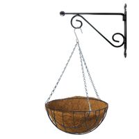 Hanging basket 25 cm met metalen muurhaak en kokos inlegvel