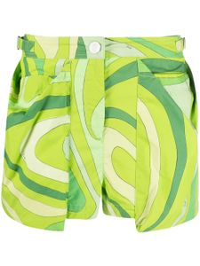 PUCCI short en coton à imprimé géométrique - Vert