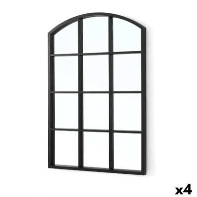 Wandspiegel Gift Decor Zwart Venster 50,5 X 2,5 X 76 cm (4 Stuks)