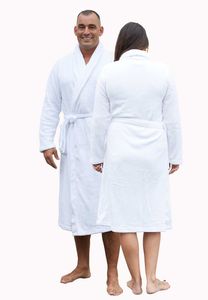 Witte badjas fleece - unisex-s/m
