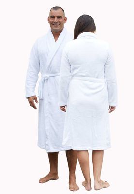 Witte badjas fleece - unisex-xl/xxl