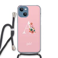 Pink Bouquet: iPhone 13 Transparant Hoesje met koord