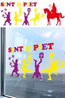 Raamstickers sinterklaas gekleurde cadeautjes Raamstickers sinterklaas gekleurde cadeautjes