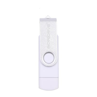 MicroDrive 32GB USB 2 0 mobiele computer dual-use roterende OTG metalen U-schijf (wit)