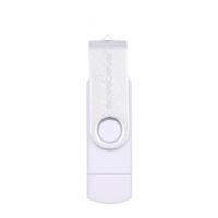 MicroDrive 32GB USB 2 0 mobiele computer dual-use roterende OTG metalen U-schijf (wit)