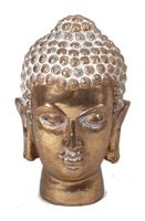 Gerimport buste Boeddha 22 x 12 cm polyresin goud - thumbnail