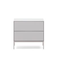 Kave Home Vedrana nachtkastje met 2 laden witgelakt MDF