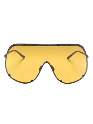 Rick Owens lunettes de soleil Shield Temple à monture oversize - Noir