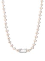 EÉRA collier en or blanc 18ct serti de diamants et de perles - Argent