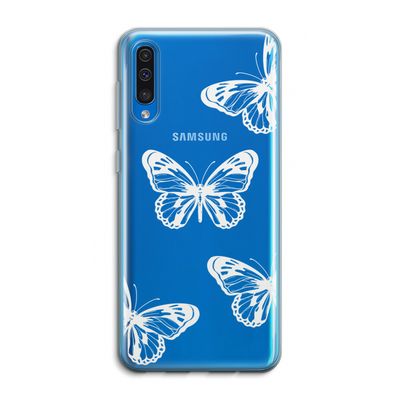 White butterfly: Samsung Galaxy A50 Transparant Hoesje