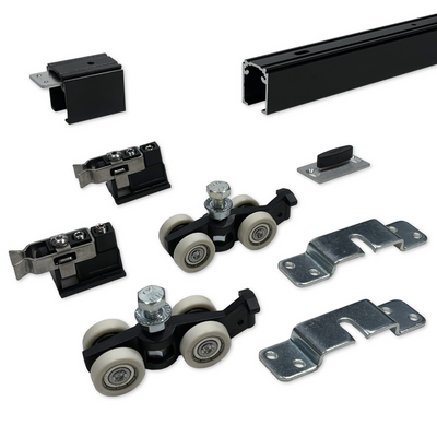Argenta Proslide complete schuifdeurset 3 meter rail - Standaard close - Max. 100kg - Zwart - Opbouw bevestiging