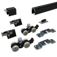 Argenta Proslide complete schuifdeurset 3 meter rail - Standaard close - Max. 100kg - Zwart - Opbouw bevestiging - thumbnail