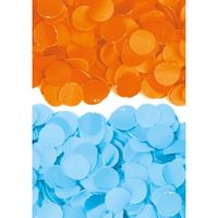 2 kilo oranje en blauwe papier snippers confetti mix set feest versiering - thumbnail