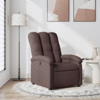Fauteuil verstelbaar stof donkerbruin