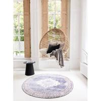 Interieur05 Vloerkleed Vintage Rond Blauw Senna 160cm - thumbnail