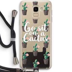 Cactus quote: Samsung Galaxy J6 (2018) Transparant Hoesje met koord