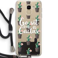 Cactus quote: Samsung Galaxy J6 (2018) Transparant Hoesje met koord