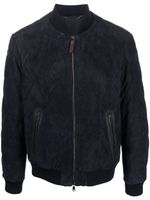 Canali veste bomber matelassée en daim - Bleu