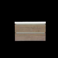 Onderkast Trendline Met Greeplijst Aluminium 100x47x52 cm Tabak Oak Sanilux