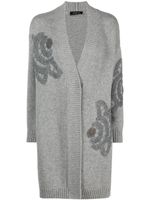 Fabiana Filippi cardigan en laine mélangée à broderies - Gris