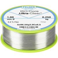 Felder ISO-Core Ultra Clear SAC305 Soldeertin Spoel Sn96,5Ag3Cu0,5 0.250 kg 1 mm