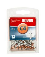 Novus Blindklinknagel C4 X 12mm, Koper | 20 stuks - 045-0040 045-0040 - thumbnail