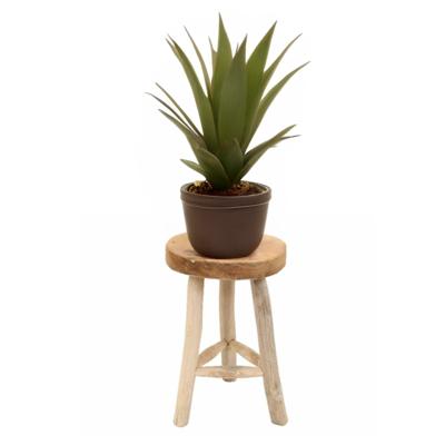 Home & Styling planten tafeltje - 2x - D30 x H45 cm - naturel - teakhout - plantverhoger Home & Styling planten tafeltje - 2x - D30 x H45 cm - naturel - teakhout - plantverhoger