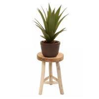 Home & Styling planten tafeltje - 2x - D30 x H45 cm - naturel - teakhout - plantverhoger
