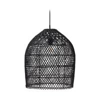 Kave Home Hanglamp Domitila Rotan, Ø44cm - Zwart