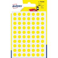 Avery PSA08J ronde markeringsetiketten, diameter 8 mm, blister van 490 stuks, geel