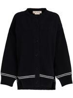 Marni cardigan en maille intarsia à logo - Noir