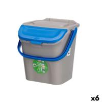 Vuilnisemmer Stefanplast ECOWAY Blauw Grijs Polypropyleen 28 L Stapelbaar (6 Stuks)