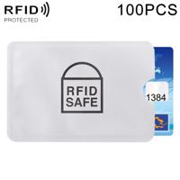100 PCS Aluminum Foil Anti Theft RFID Blocking Sleeve Card Protector Size: 9.1*6.3cm