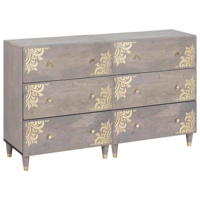 Dressoir 2 pcs Grijs 60 x 33.5 x 75 cm Massief mangohout
