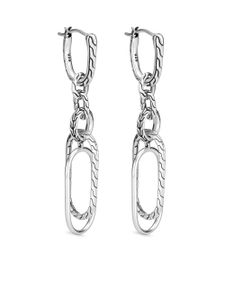 John Hardy boucles d'oreilles pendantes Classic Chain en argent à design dépareillé