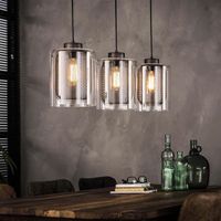 Hanglamp Roxy 3LxØ20 raster glas 100 cm breed - Zilver - thumbnail