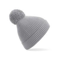 Result Wintermuts - lichtgrijs - met pompom - gebreid - wintermuts - voor volwassenen