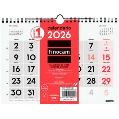 Muurkalender Finocam A5 Papier 2026 21 x 15 cm