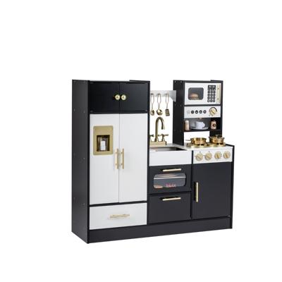 Speelgoedkeuken Houten Keuken Met Realistische Lichten En Geluiden Poppenkeuken Met Opbergruimte