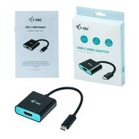 i-tec C31HDMI60HZP video kabel adapter 0,15 m USB Type-C HDMI Zwart, Turkoois - thumbnail